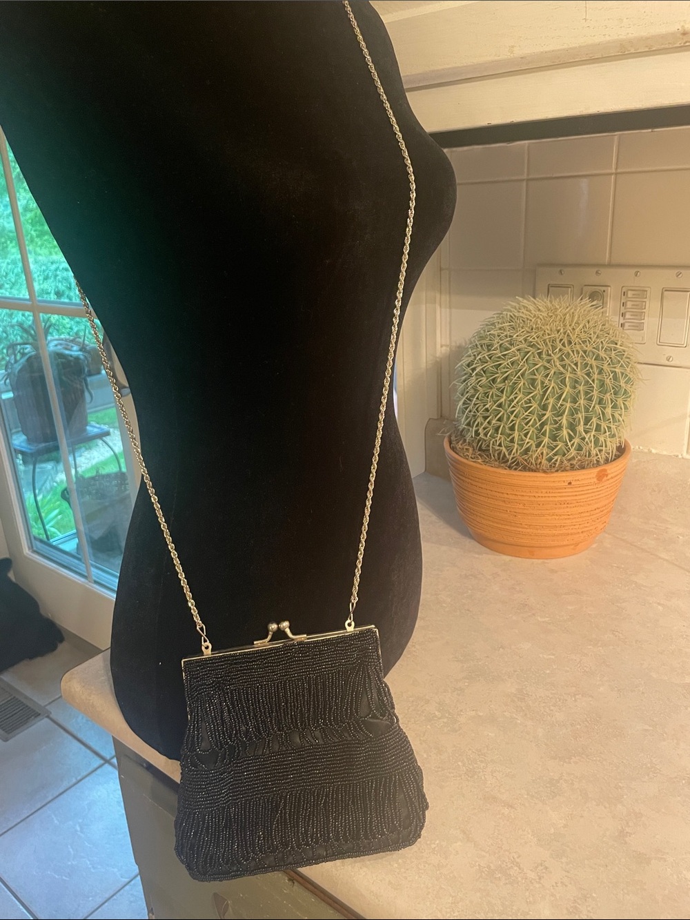 Zoe Adam’s Black Beaded Fringe Evening Bag